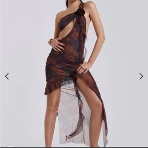 Jaded London One-Shoulder Floral Dress